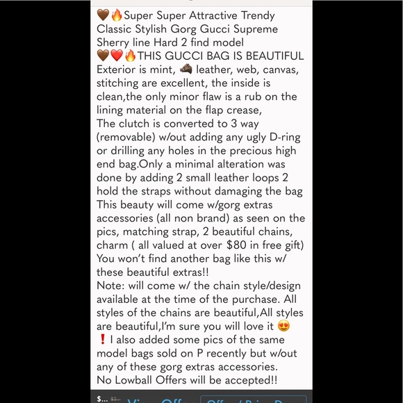 ❗️SOLD❗️😍GUCCI 3/WAY OPHIDIA SUPREME 10x6.5 GORG😍 - Picture 13 of 13